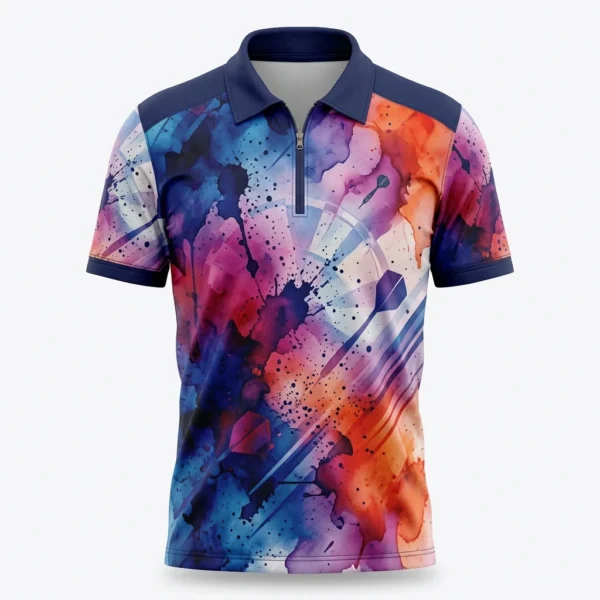 Watercolour splash dart polo jersey
