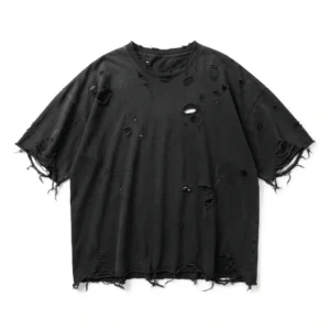 Black ripped distressed t-shirt