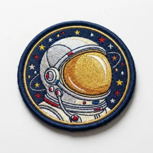 Custom Embroidered Patch – Astronaut Space Round astronaut embroidered patch with stars