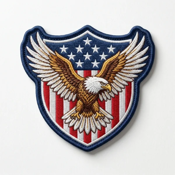 American eagle stars and stripes shield embroidered patch