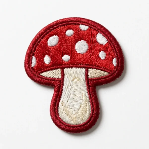 Custom Embroidered Patch – Red Mushroom Red spotted mushroom embroidered patch