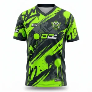 Neon green graffiti esports jersey