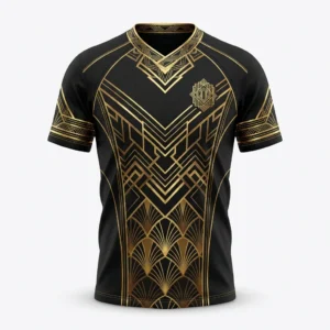 Black and gold Art Deco esports jersey