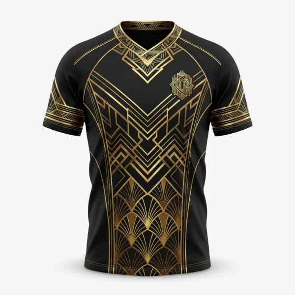 Black and gold Art Deco esports jersey