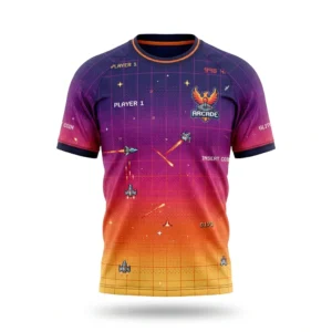 Retro arcade purple to orange esports jersey