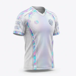White holographic trim esports jersey