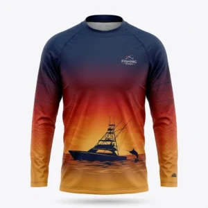 Custom Fishing Jersey – Sunset Sportfishing Boat Sunset sportfishing boat long sleeve fishing shirt