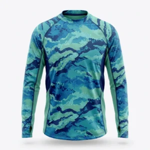 Custom Fishing Jersey – Blue Water Camo Blue water camo long sleeve fishing shirt