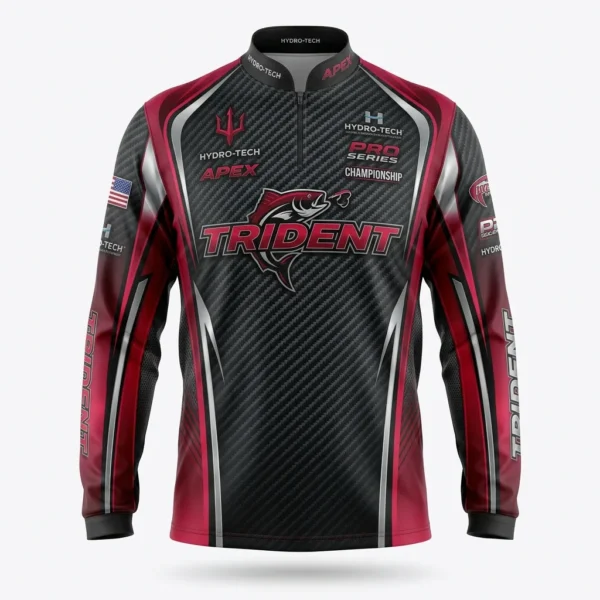 Black and red pro series fishing jersey