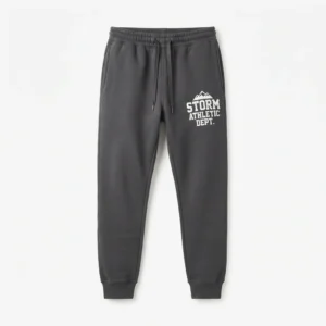 Charcoal joggers with athletic print