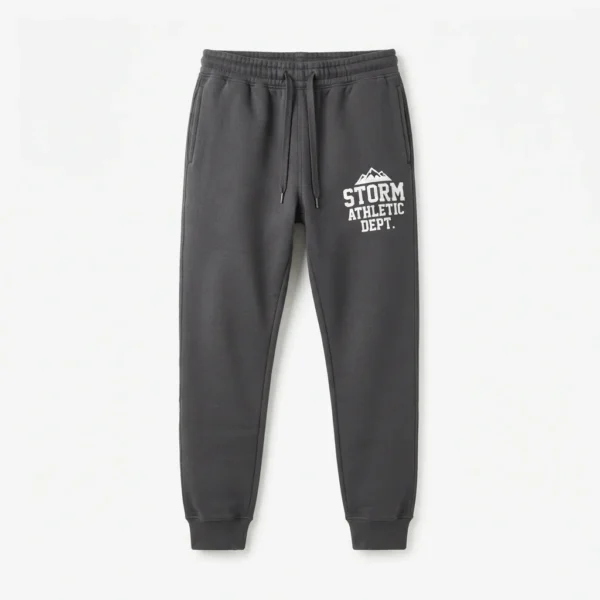 Charcoal joggers with athletic print