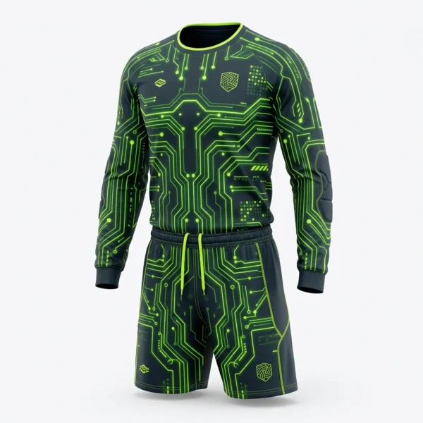 Neon green circuit goalkeeper kit