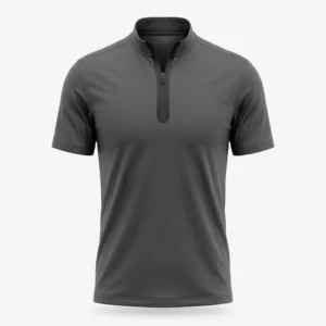 Custom Golf Apparel – Charcoal Zip Performance Polo Charcoal zip placket golf polo