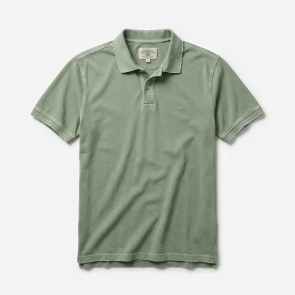 Sage green pique golf polo