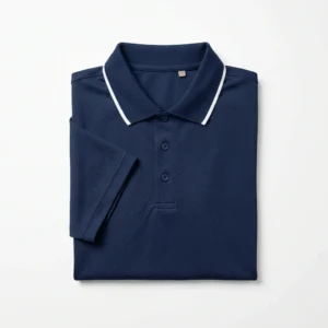 Custom Golf Apparel – Navy Tipped Polo Navy golf polo with white tipped collar