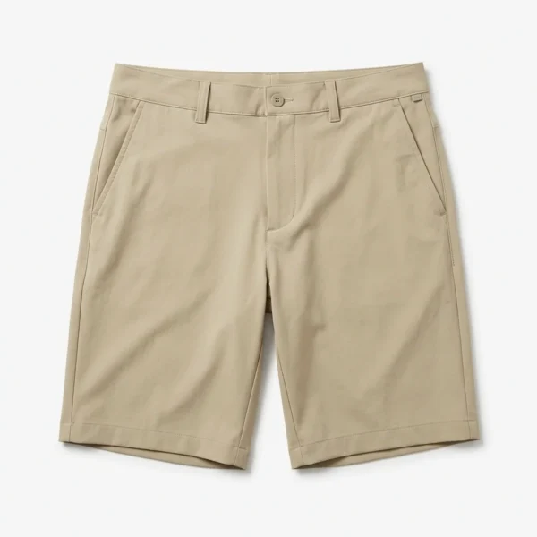 Khaki stretch golf shorts