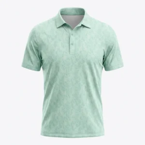 Custom Golf Apparel – Mint Jacquard Polo Mint tonal pattern golf polo