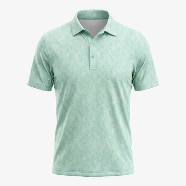 Mint tonal pattern golf polo