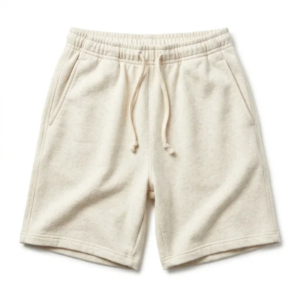 Custom Gym Shorts – Oatmeal Fleece Oatmeal cream fleece sweat shorts
