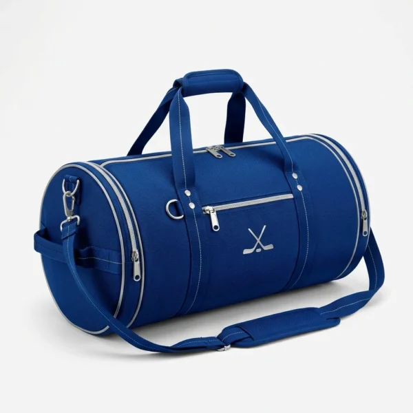 Custom Hockey Equipment Bag – Royal Blue Barrel Royal blue barrel hockey equipment bag