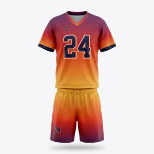 Custom Lacrosse Uniform – Sunset Fade Sunset fade red and yellow lacrosse uniform