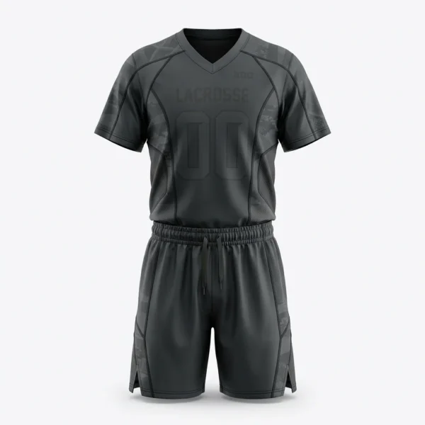 Custom Lacrosse Uniform – Blackout Tonal All black tonal lacrosse uniform