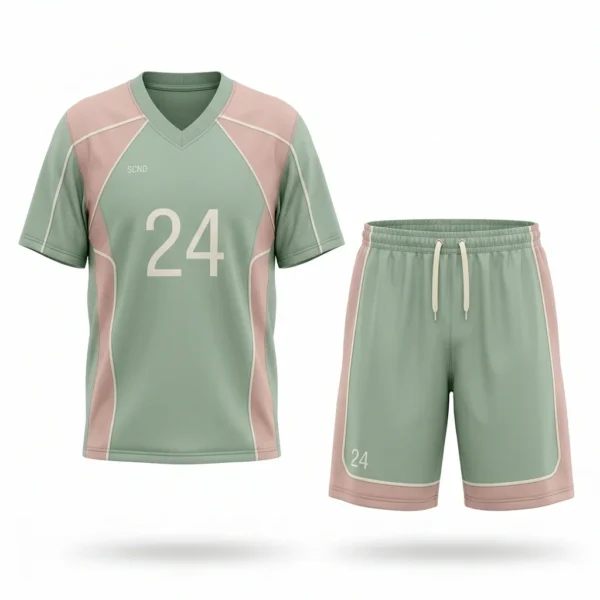 Custom Lacrosse Uniform – Sage & Blush Sage green and blush pink lacrosse uniform