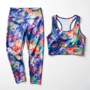 Custom Leggings Set – Watercolour Floral Watercolour floral leggings and sports bra set