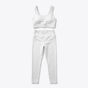 Custom Leggings Set – White Seamless Look White leggings and sports bra set