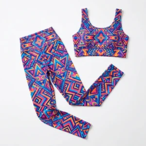Custom Leggings Set – Aztec Geometric Aztec geometric print leggings set