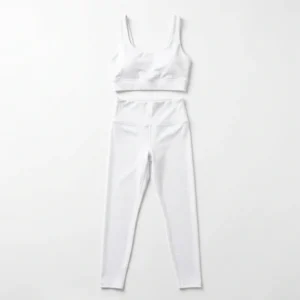 Custom Leggings Set – White Square Neck Set White square neck sports bra and leggings