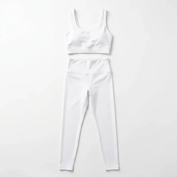 Custom Leggings Set – White Square Neck Set White square neck sports bra and leggings