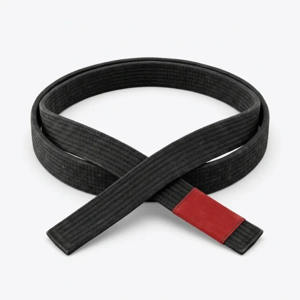 Custom Martial Arts Belt – BJJ Black Belt Red Bar BJJ black belt with red rank bar