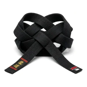 Custom Martial Arts Belt – Judo Kanji Belt Black belt with red kanji embroidery