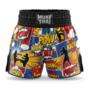 Custom Muay Thai Shorts – Comic Pop Art Print Comic pop art Muay Thai shorts