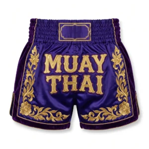Purple and gold Muay Thai shorts