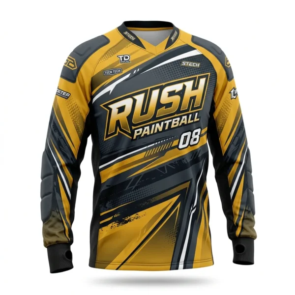 Gold and black team paintball jersey