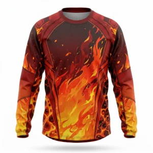 Custom Paintball Jersey – Inferno Flames Red flame print paintball jersey