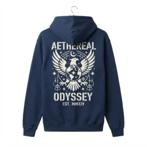 Navy hoodie with large eagle back print