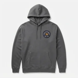 Charcoal hoodie with chest badge