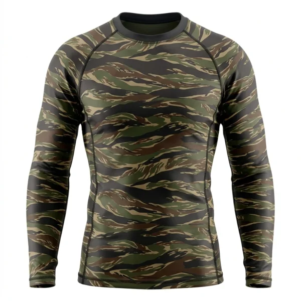 Tiger stripe camo rash guard