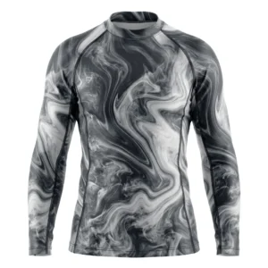 Grey smoke marble rash guard
