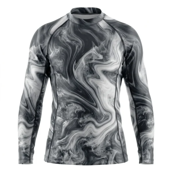 Grey smoke marble rash guard