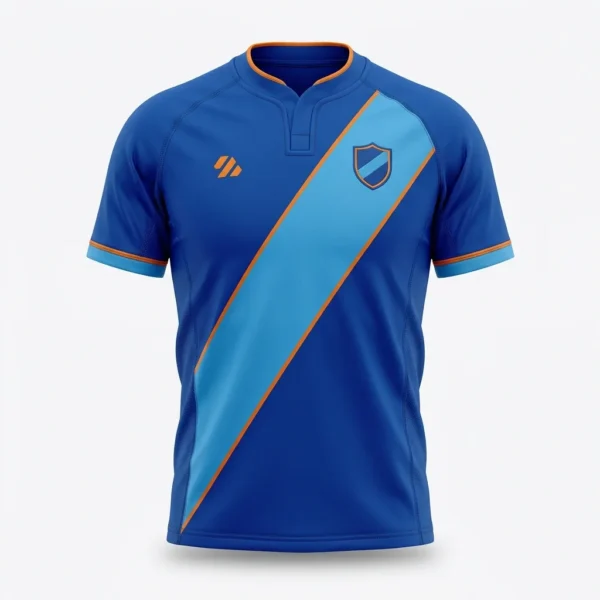 Royal blue rugby jersey with sash