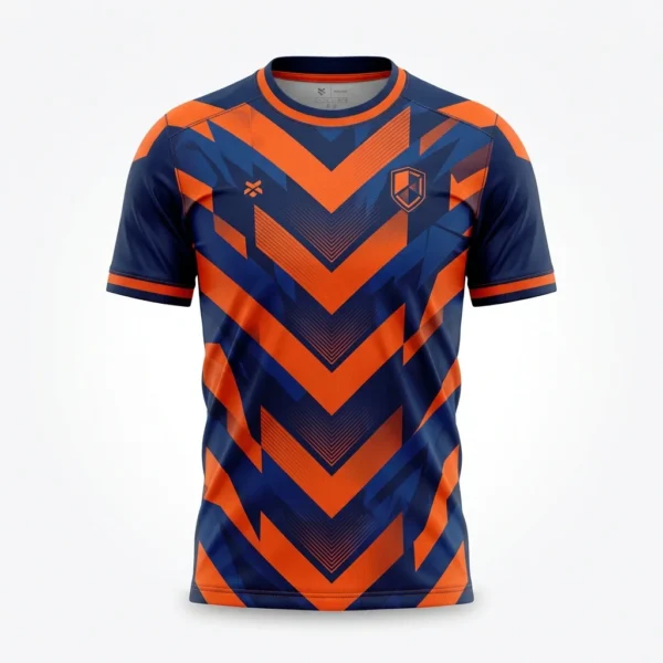 Navy and orange chevron soccer jersey