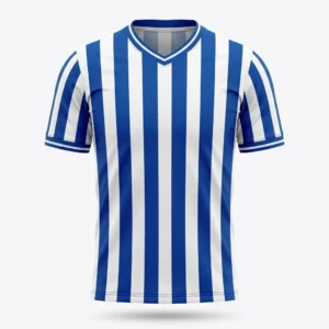Custom Soccer Jersey – Blue & White Stripes Blue and white striped soccer jersey