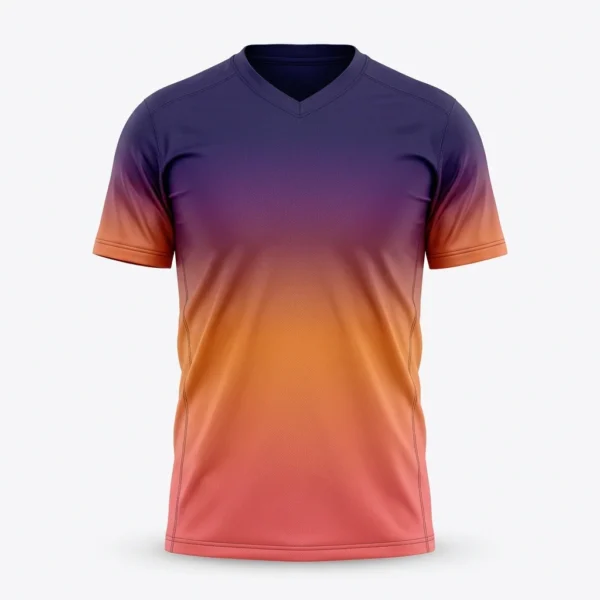 Purple to coral gradient soccer jersey