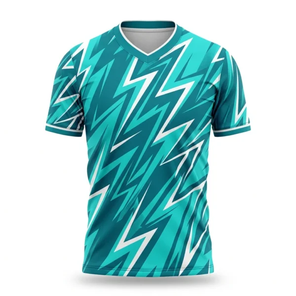 Teal lightning soccer jersey