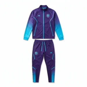 Custom Soccer Tracksuit – Purple to Aqua Fade Purple and aqua fade soccer tracksuit