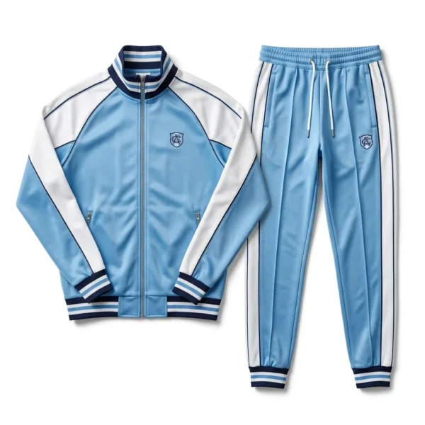 Sky blue retro soccer tracksuit